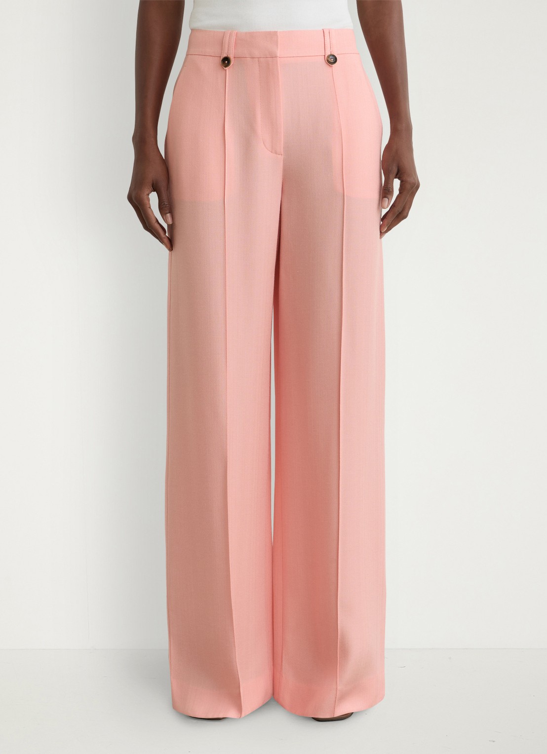 Reiss Magda wide leg pantalon met steekzakken - detail 2 oudroze