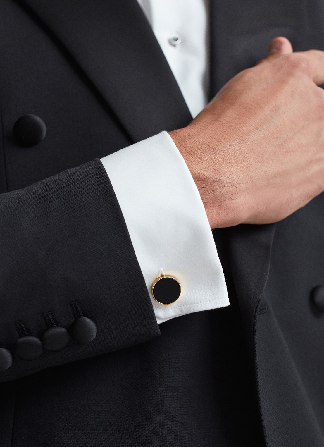 Reiss Manchetknopen met logo - voorkant 5 goud