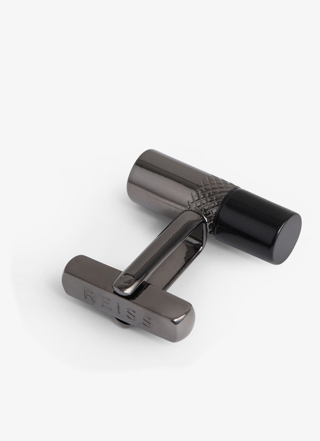 Reiss Manchetknopen met logo - detail zwart
