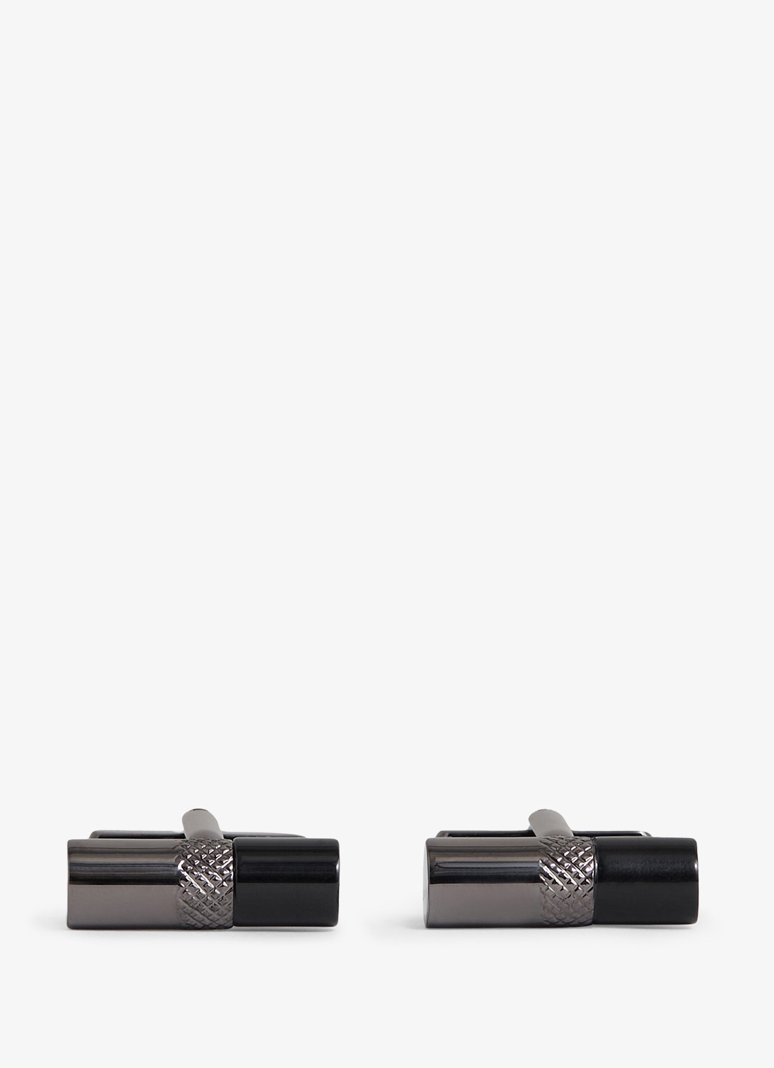 Reiss Manchetknopen met logo - voorkant 3 zwart