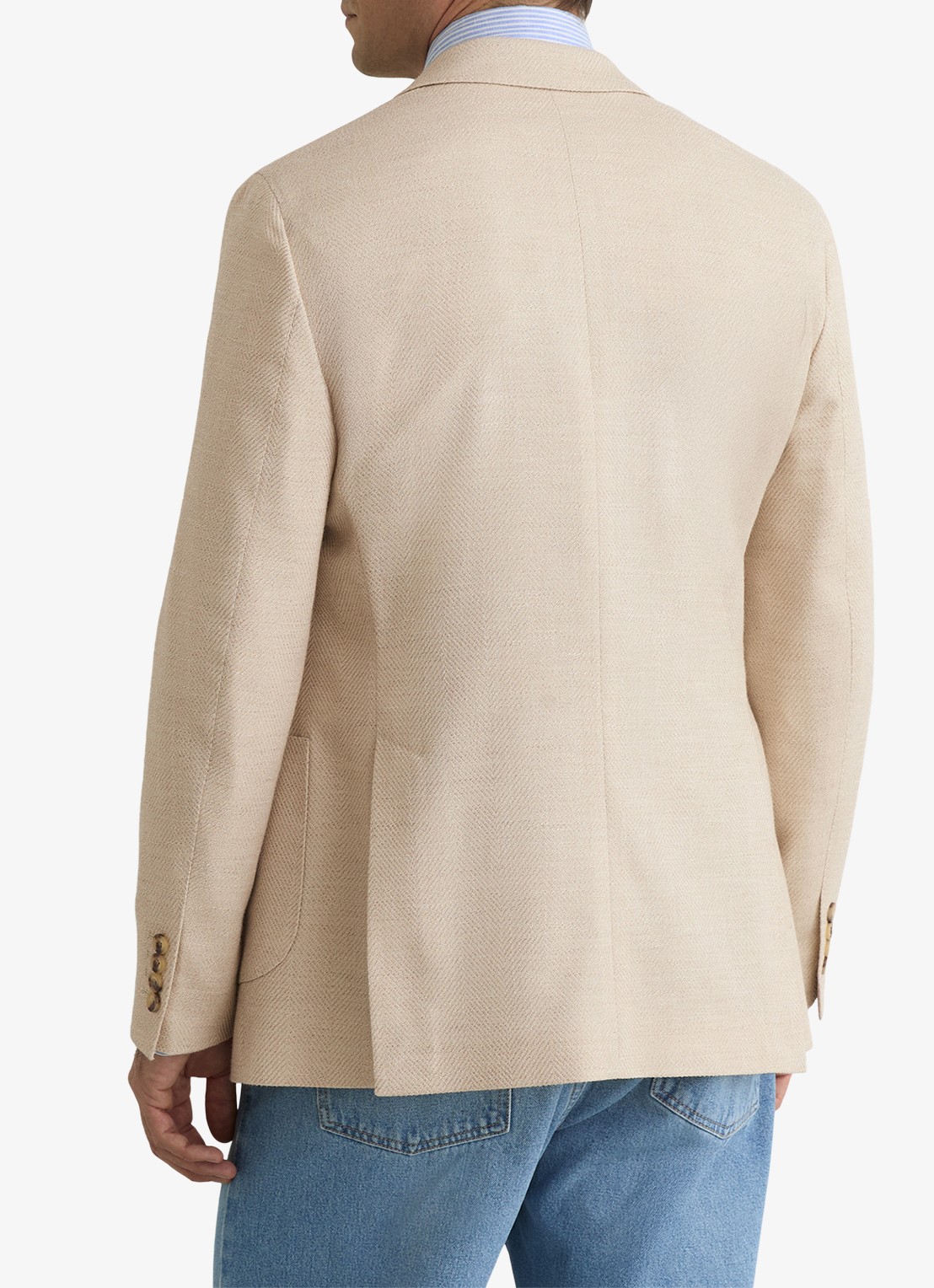 Reiss Manci Double-breasted colbert met opgestikte zakken - achterkant 3 stone / beige