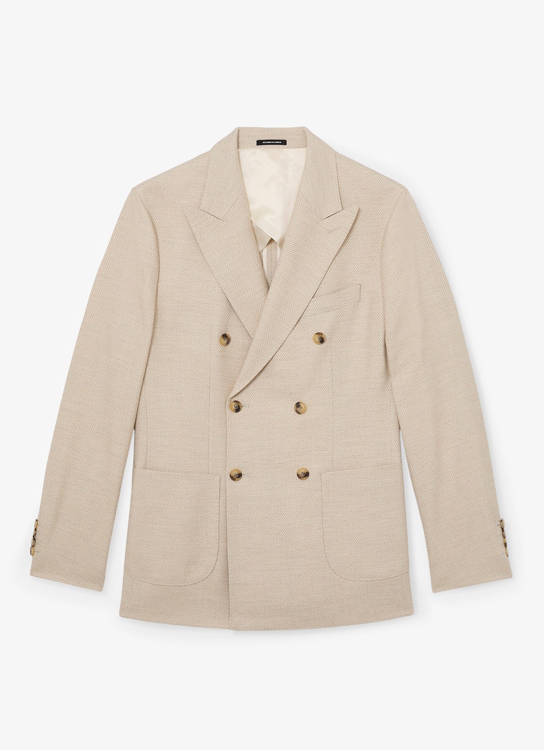 Reiss Manci Double-breasted colbert met opgestikte zakken - voorkant stone / beige
