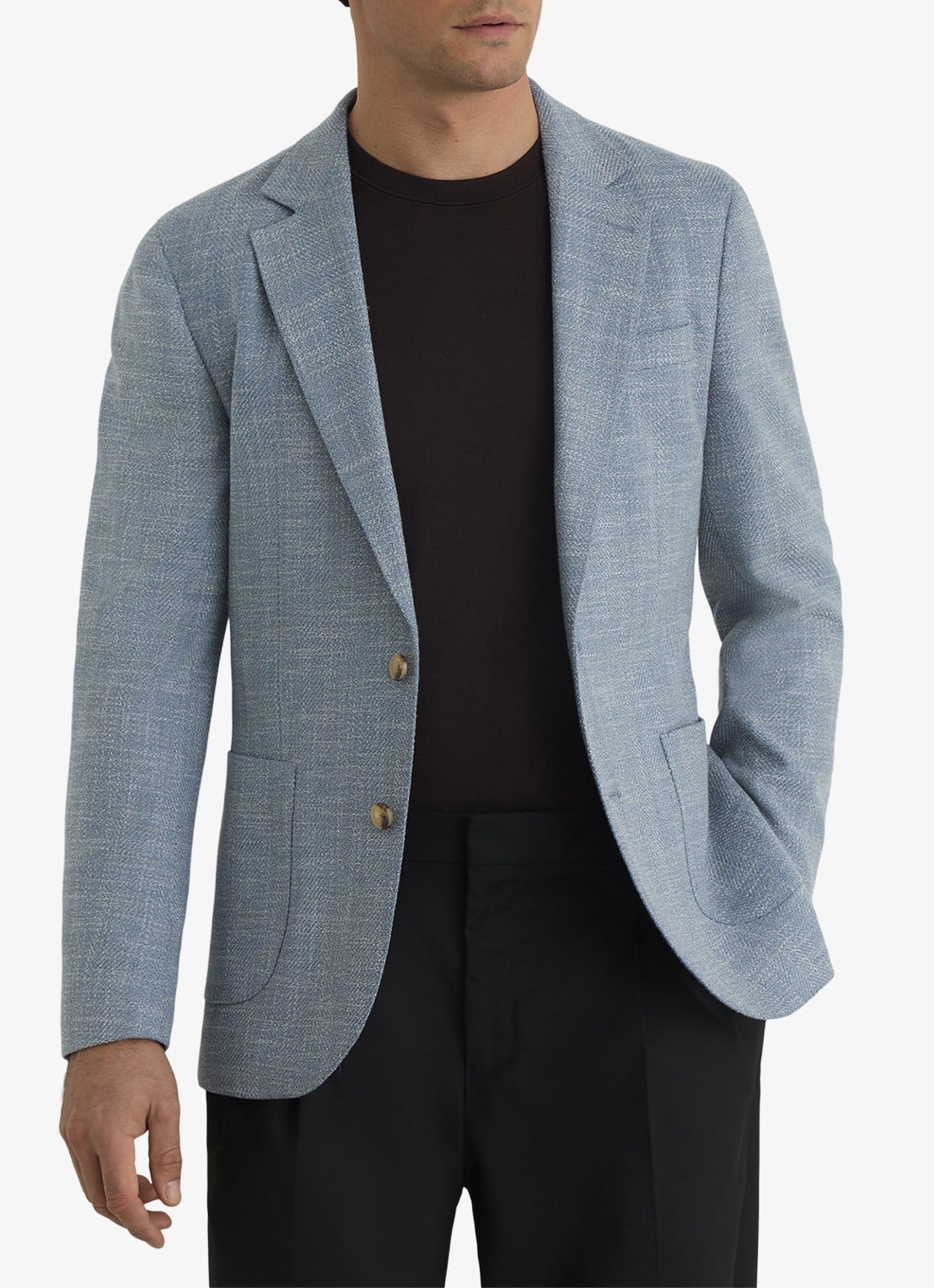 Reiss Manci regular fit colbert met opgestikte zakken  - detail 2 blauwgrijs