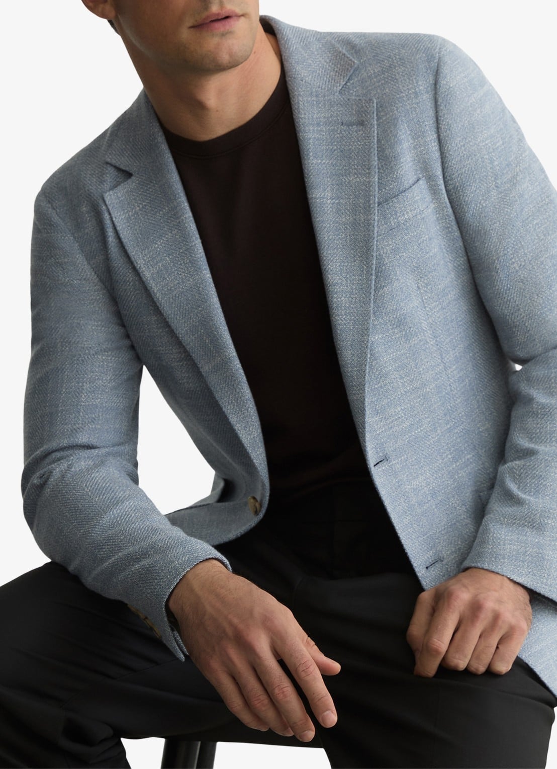 Reiss Manci regular fit colbert met opgestikte zakken  - detail 3 blauwgrijs