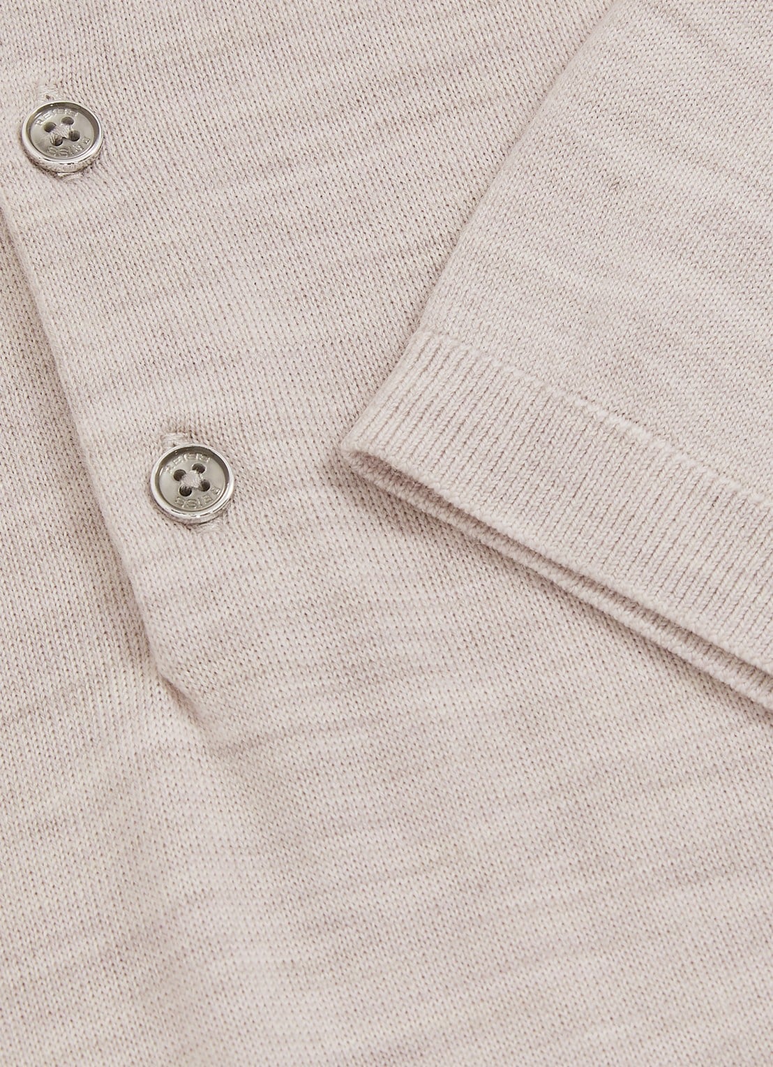 Reiss Manor regular fit polo van merino wol - detail 2 creme