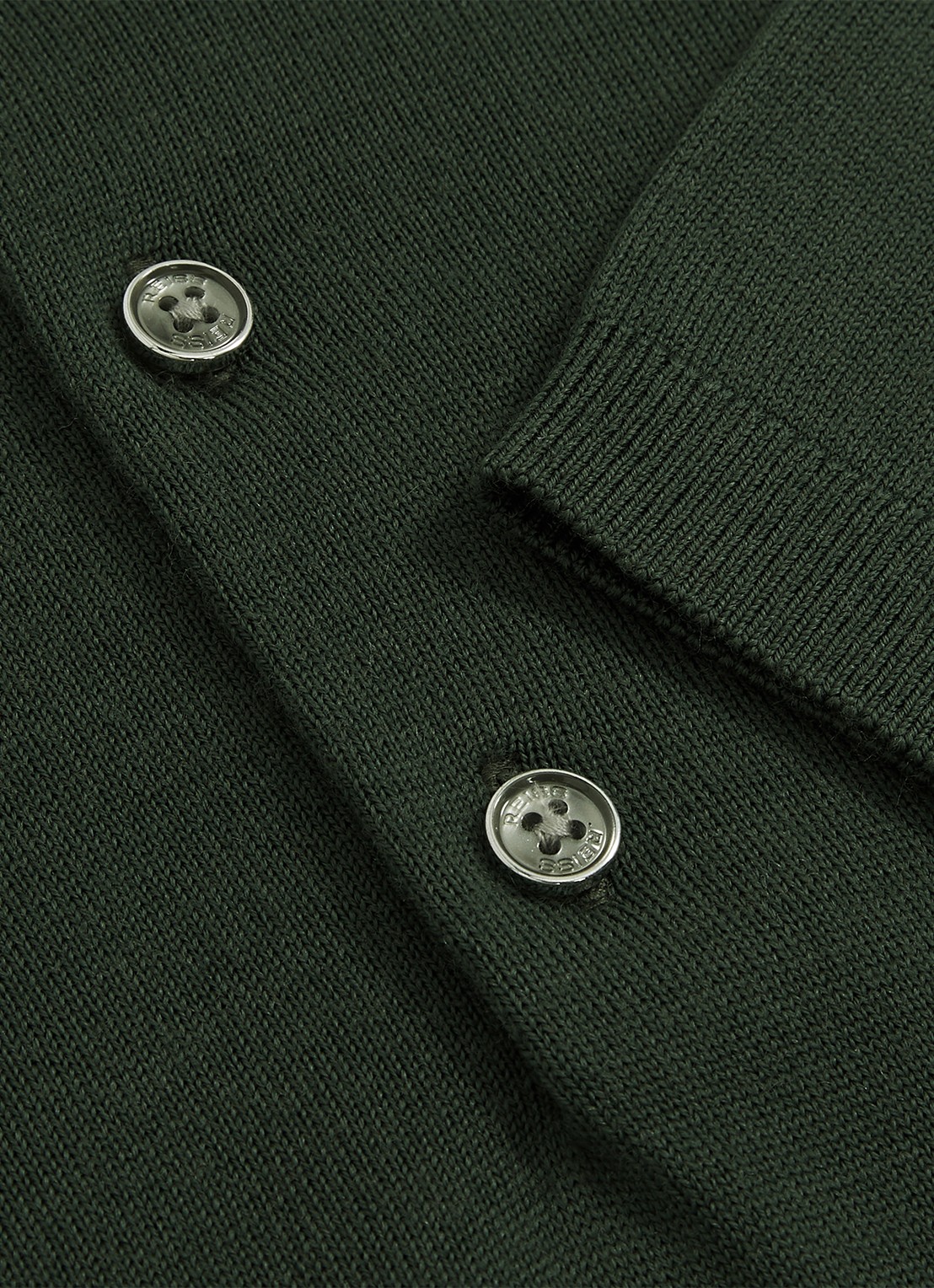 Reiss Manor regular fit polo van merino wol - detail 6 donkergroen