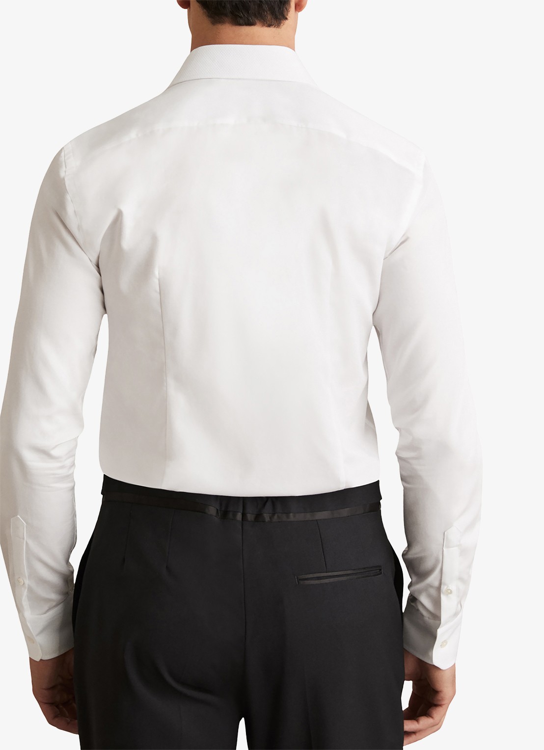 Reiss Marcel regular fit overhemd met structuur - achterkant 2 wit