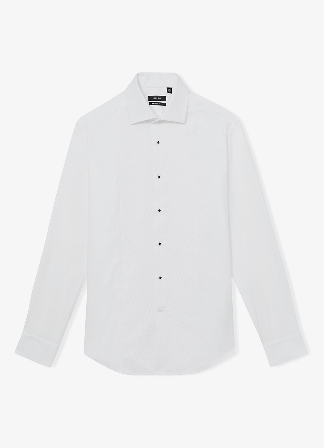 Reiss Marcel regular fit overhemd met structuur - voorkant wit