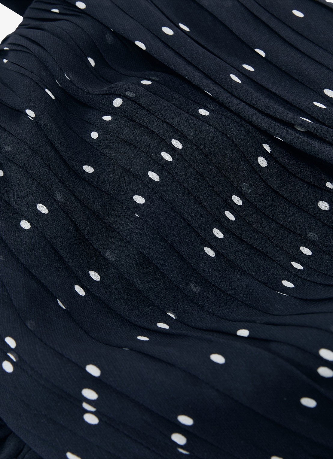 Reiss Margo wide fit jumpsuit met stippenprint - detail 6 donkerblauw