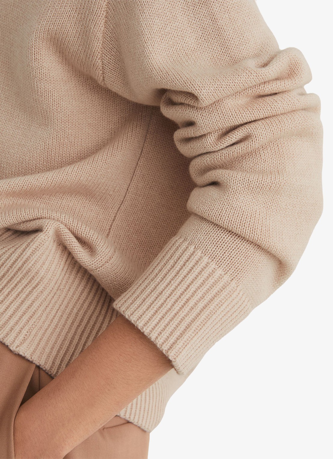 Reiss Mari fijngebreide trui van wol en kasjmier - detail 2 roze