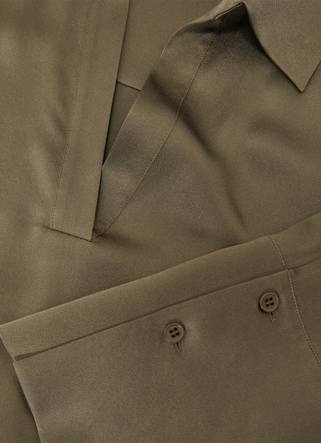 Reiss Marina tuniek van zijde - detail 3 khaki