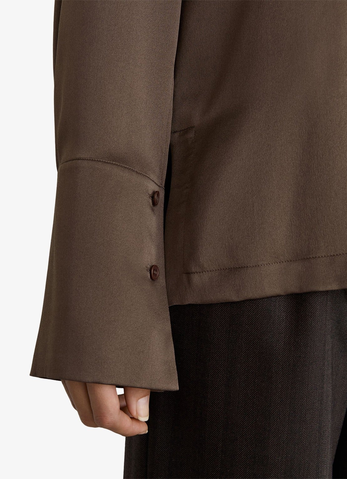 Reiss Marina tuniek van zijde - detail 3 bruin