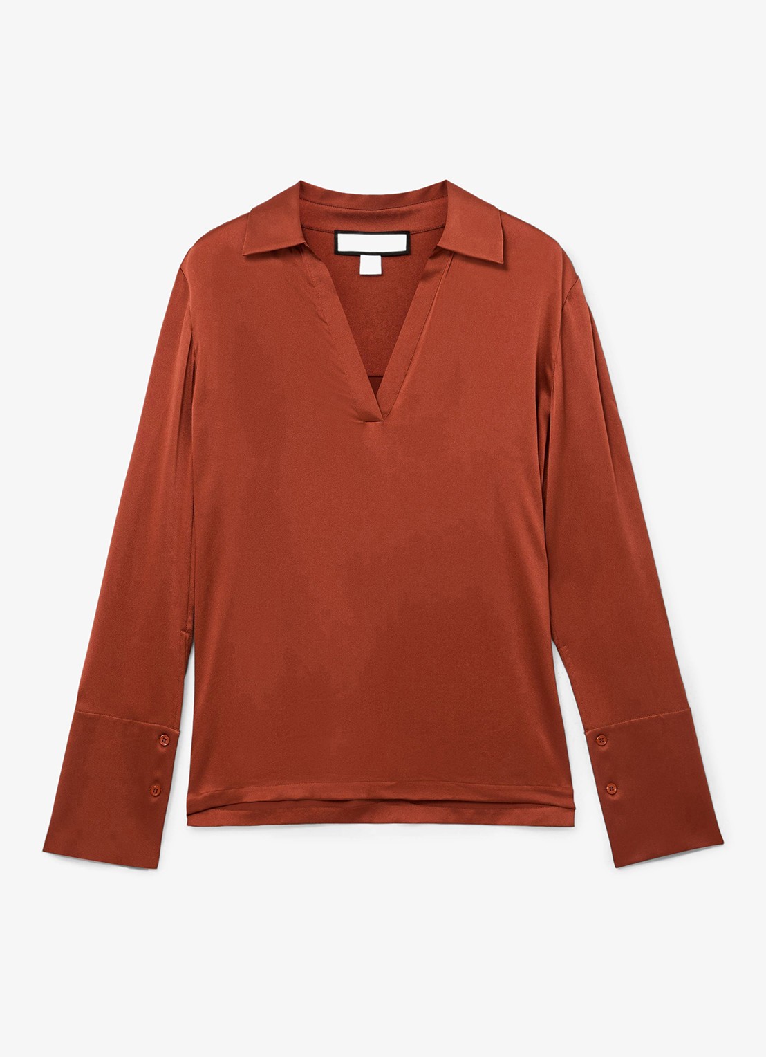 Reiss Marina tuniek van zijde - voorkant oranje