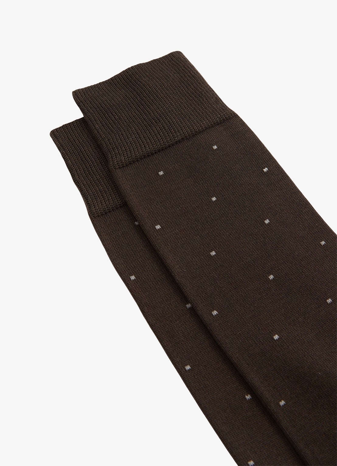 Reiss Mario sokken met stippenprint - detail chocoladebruin