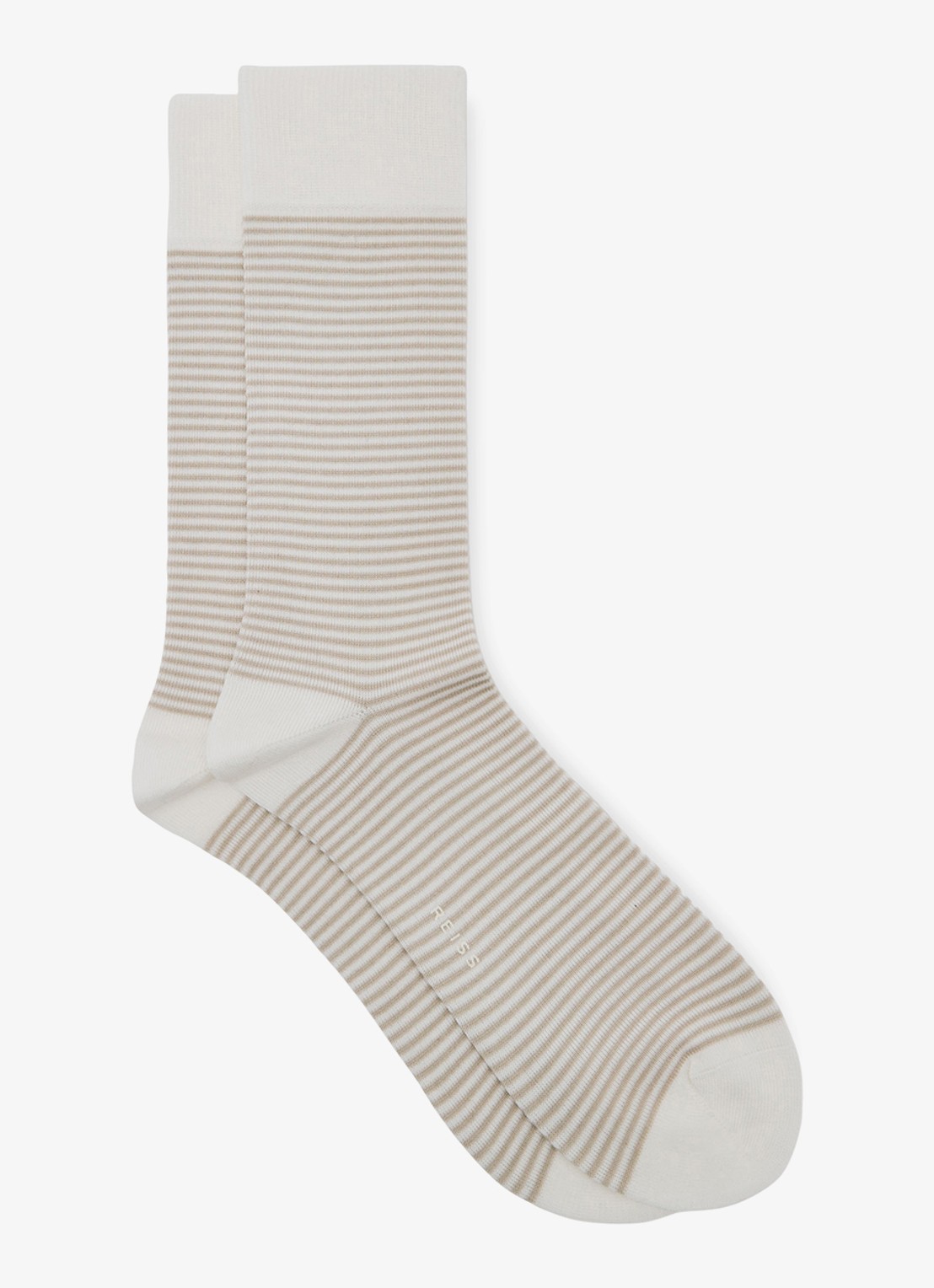 Reiss Mario sokken met streepprint - voorkant beige