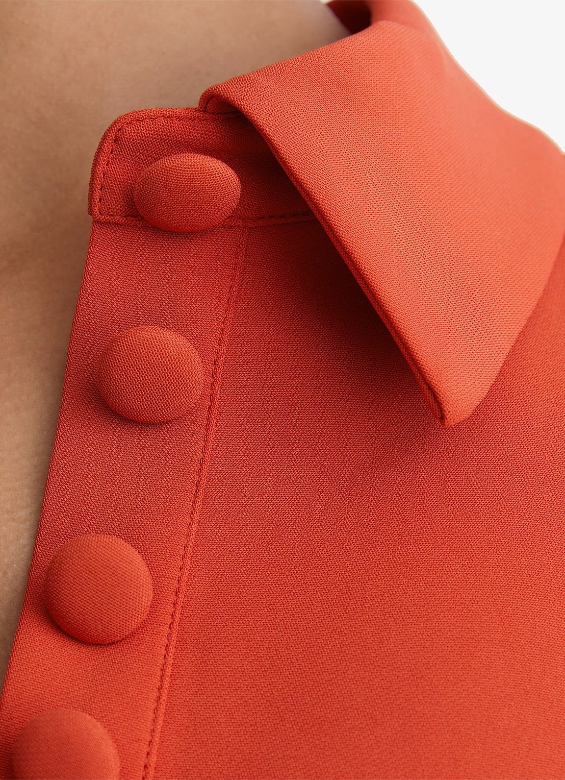Reiss Marlie mini jurk met kraag - detail 5 oranje
