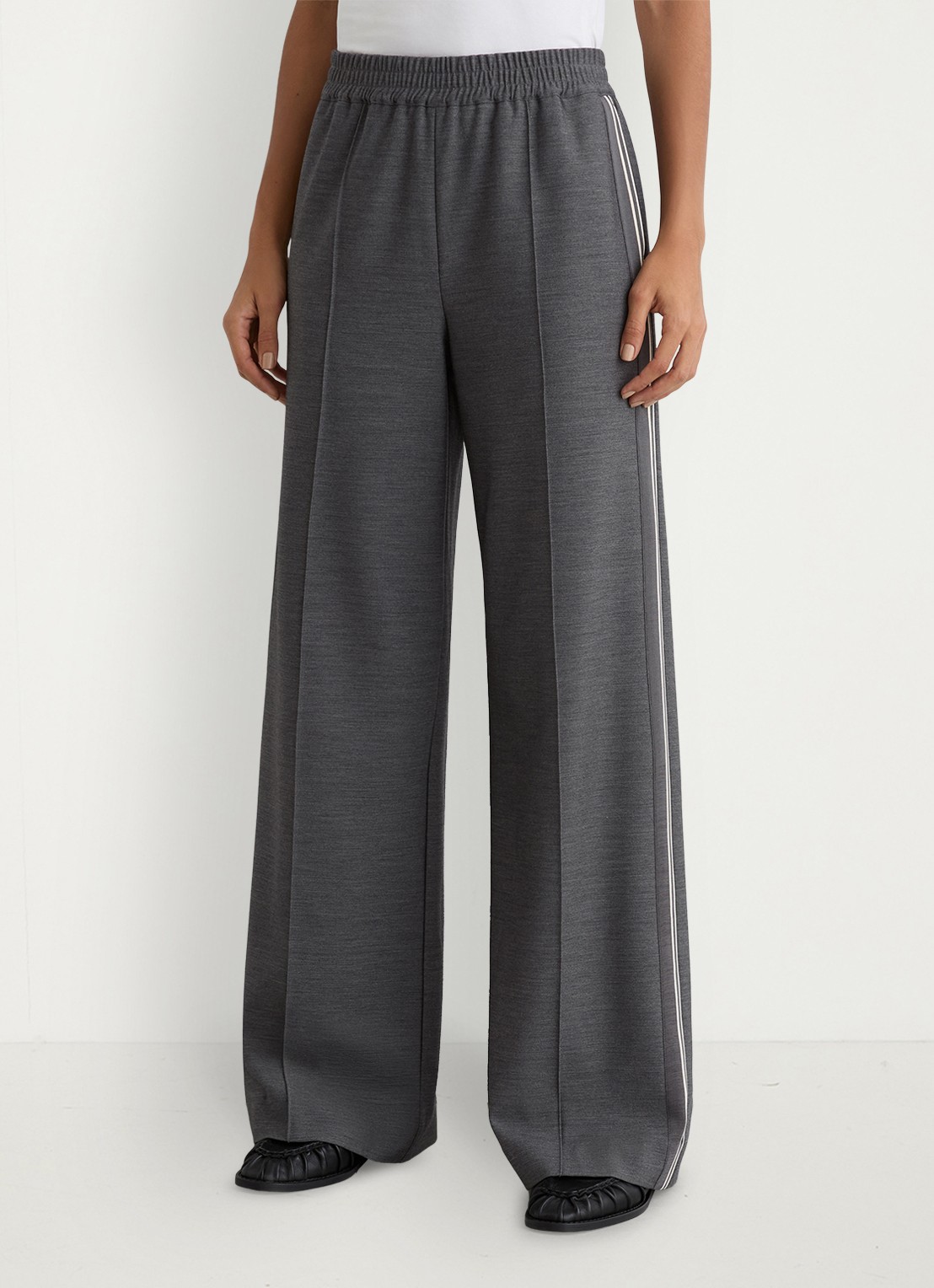 Reiss Marlow high waist wide fit trackpants met gestreept detail - detail 2 grijs