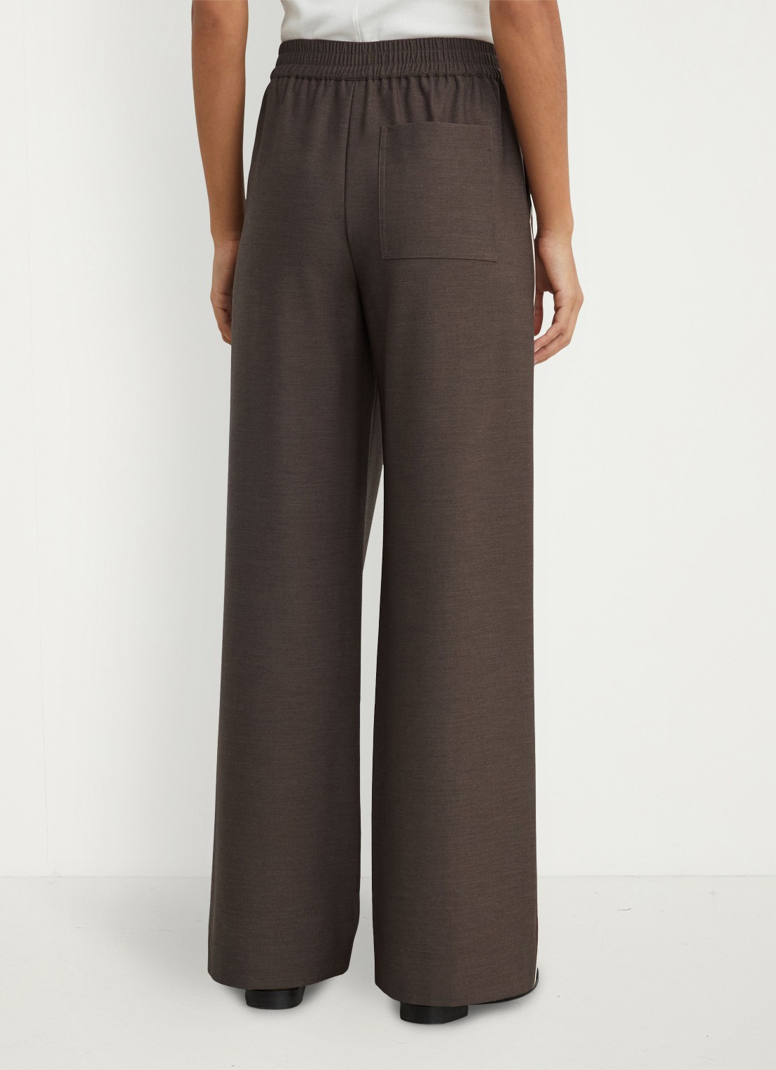Reiss Marlow high waist wide fit trackpants met gestreept detail - achterkant beige