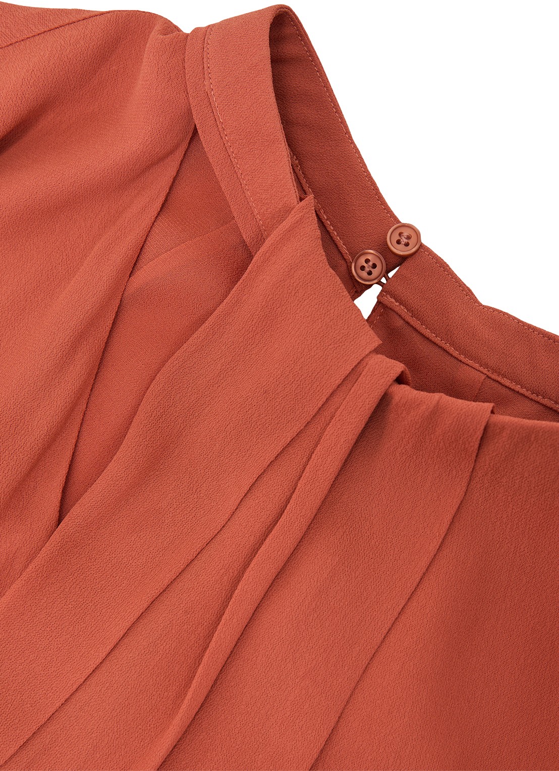 Reiss Marta tuniek met plooidetail - detail 7 oranjebruin