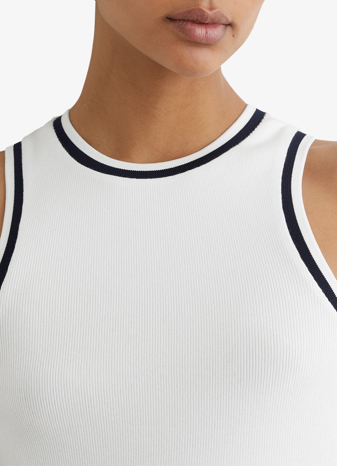Reiss Matilda tanktop met ribstructuur - detail 4 wit
