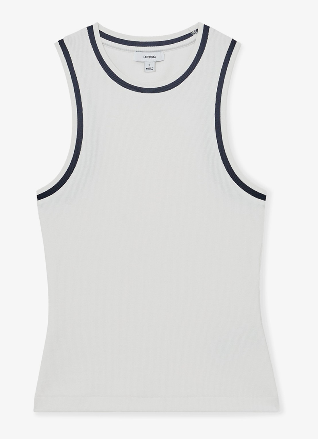 Reiss Matilda tanktop met ribstructuur - voorkant wit