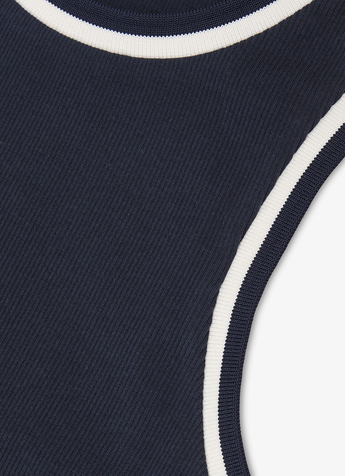 Reiss Matilda tanktop met ribstructuur - detail 4 donkerblauw