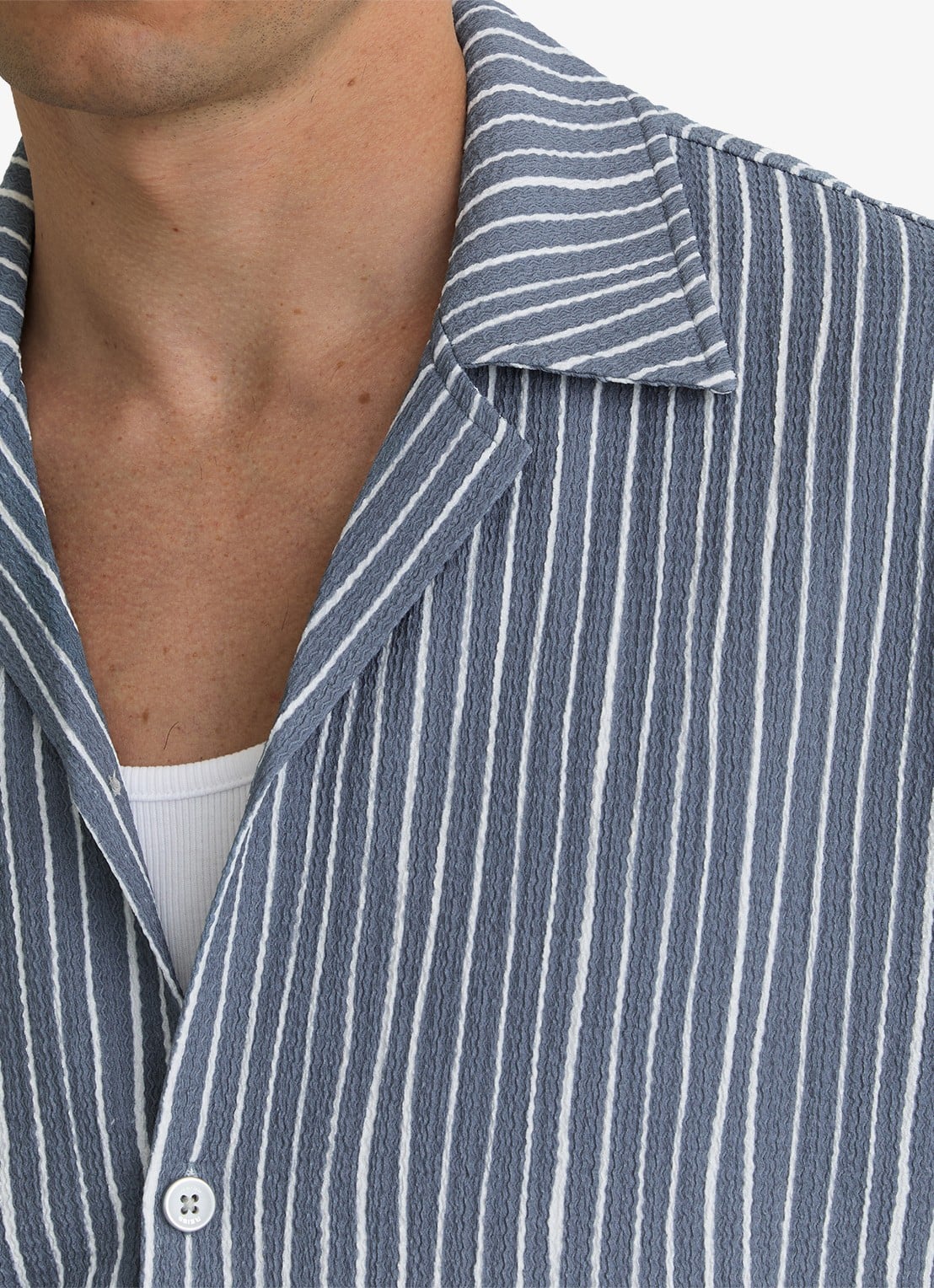 Reiss Max regular fit overhemd met streepprint - detail 2 airforce blue / blauw