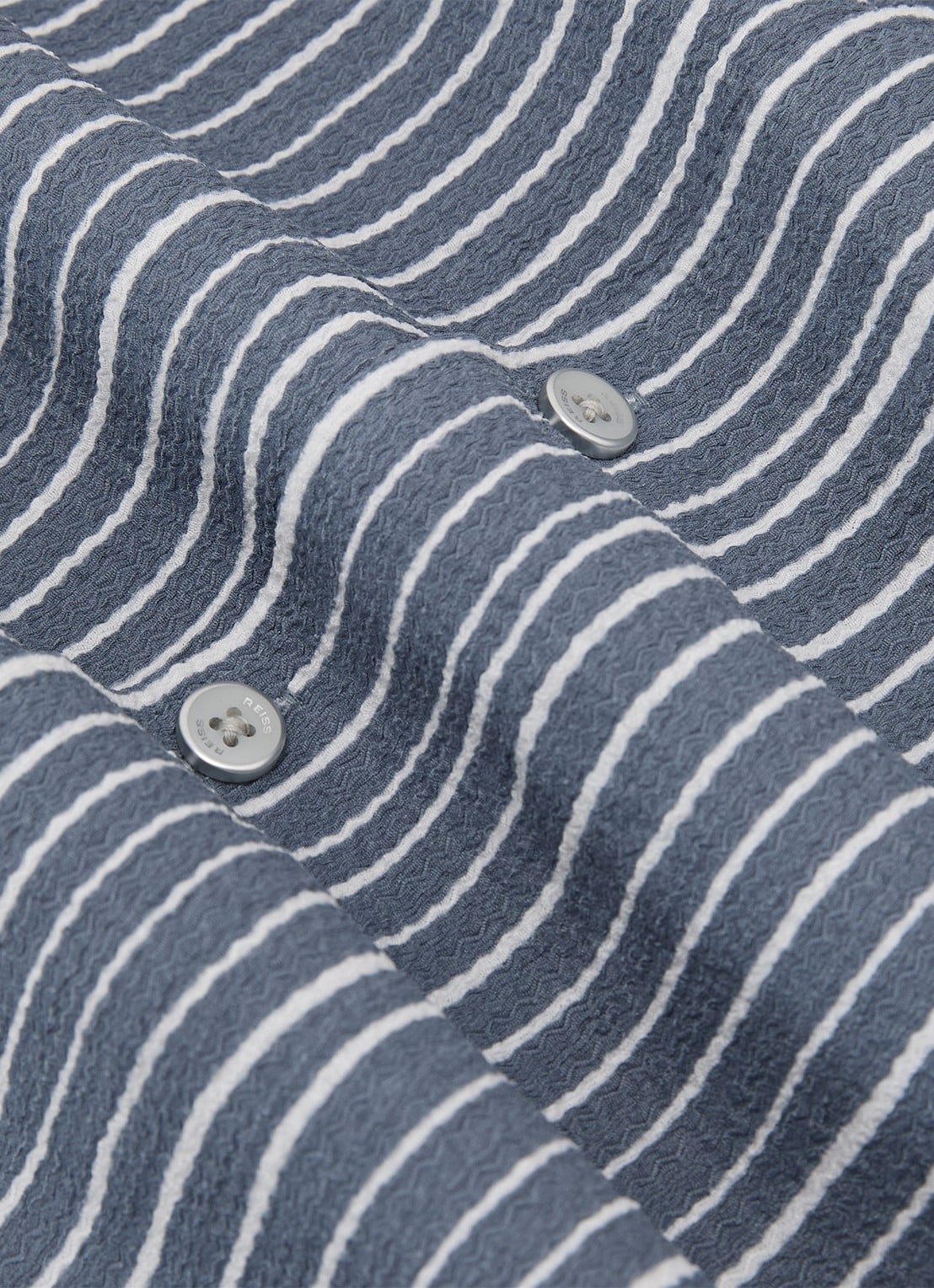 Reiss Max regular fit overhemd met streepprint - detail 4 airforce blue / blauw