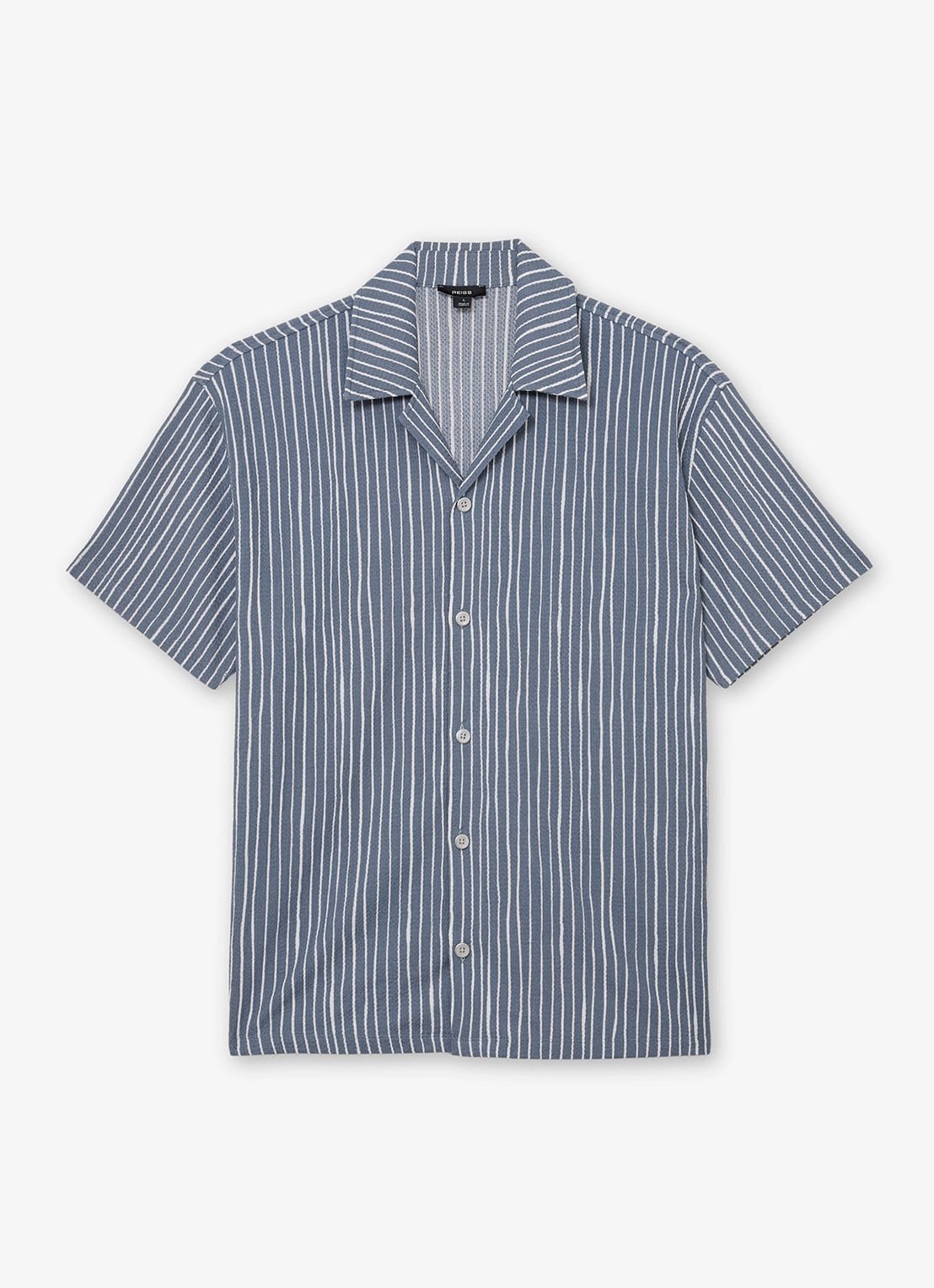 Reiss Max regular fit overhemd met streepprint - voorkant 5 airforce blue / blauw
