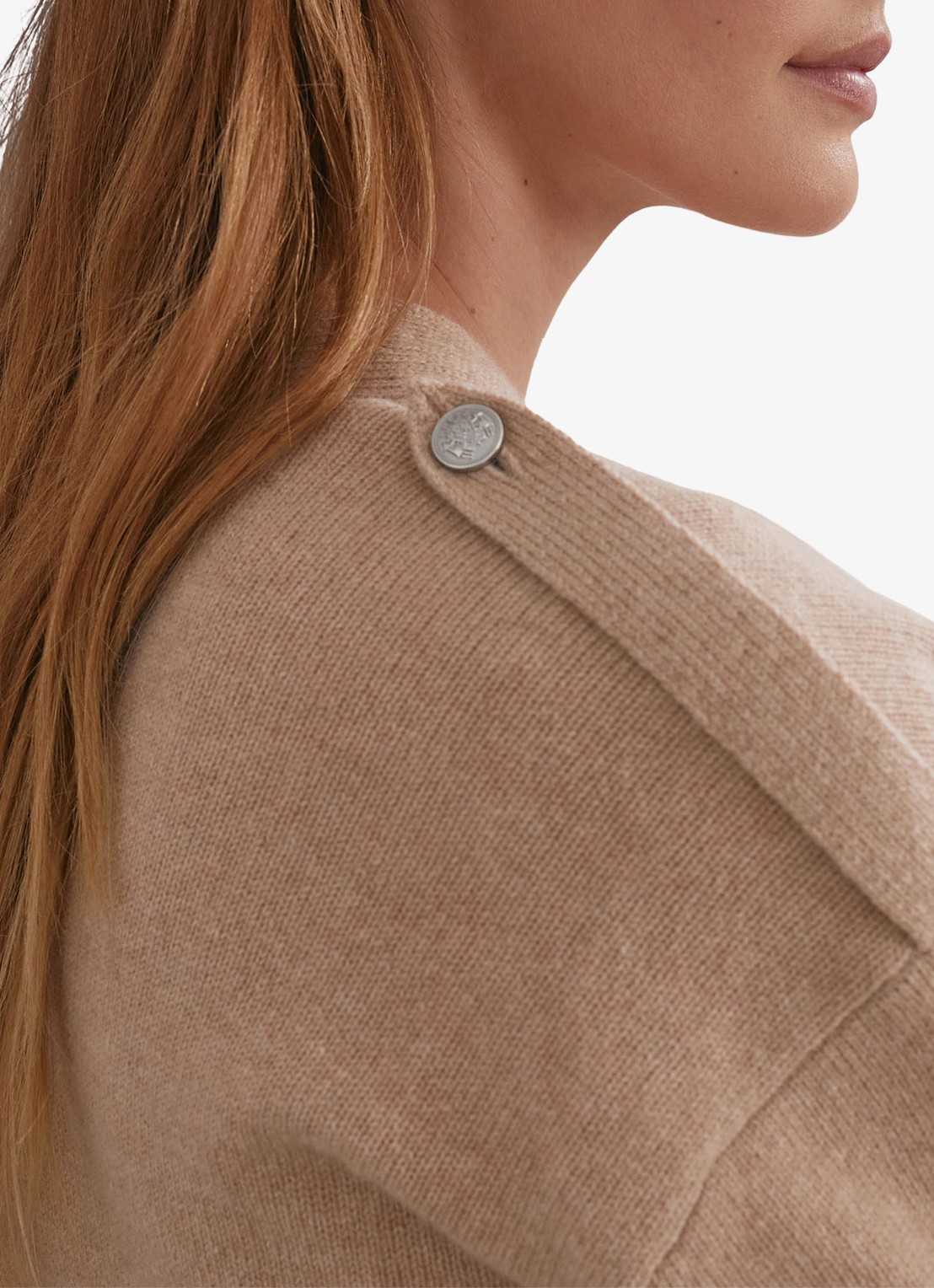 Reiss Maya fijngebreid vest in kasjmierblend met steekzakken - detail 5 beige