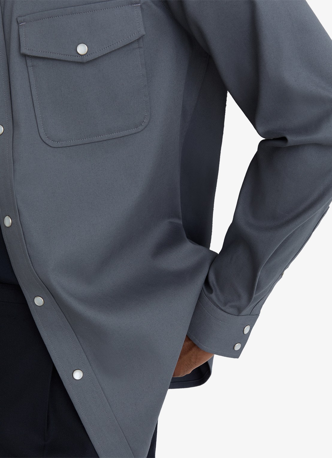 Reiss McRae overhemd met borstzakken - detail 5 donkerblauw