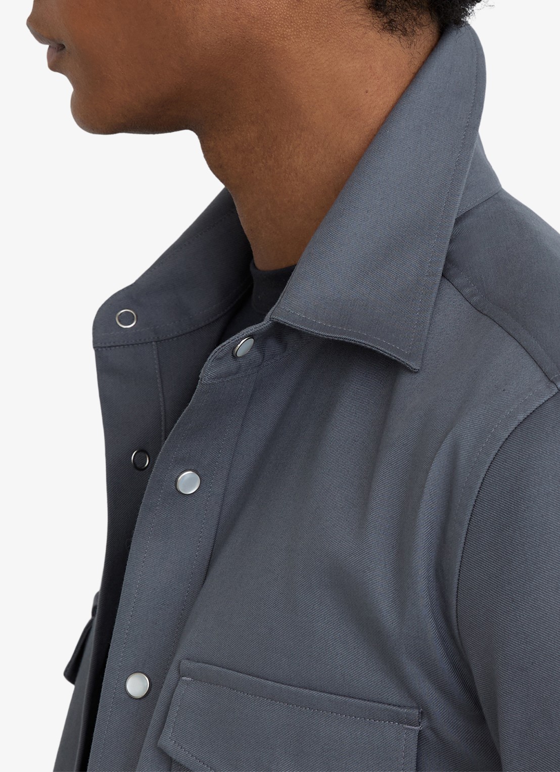Reiss McRae overhemd met borstzakken - detail 6 donkerblauw