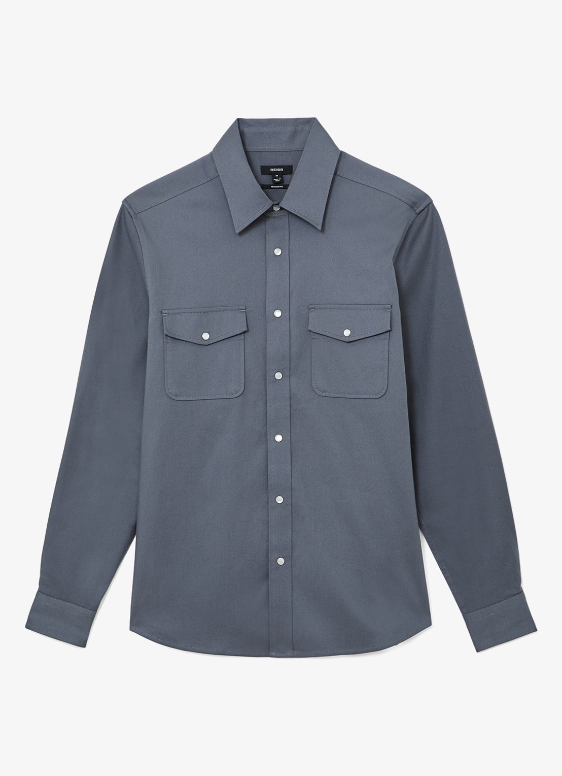 Reiss McRae overhemd met borstzakken - voorkant donkerblauw