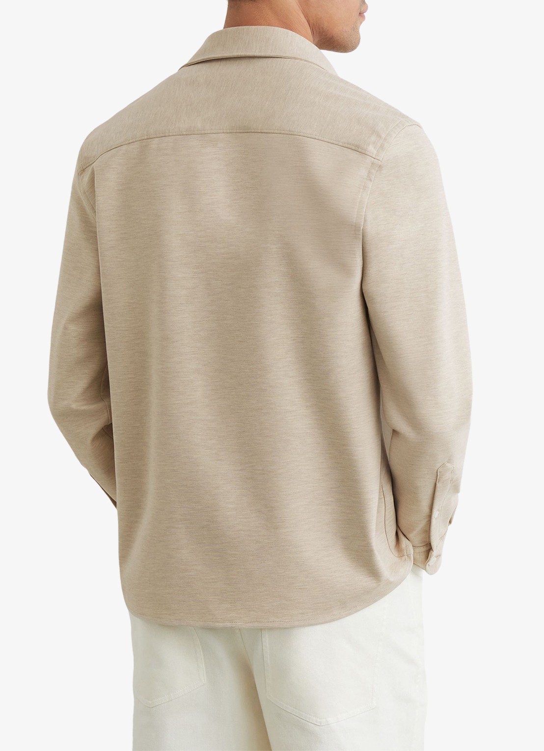 Reiss Mcshane overshirt met borstzakken - achterkant 6 beige