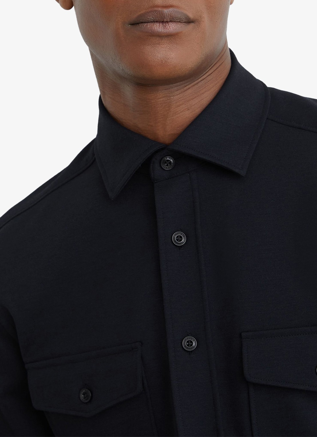 Reiss Mcshane overshirt met borstzakken - detail 5 donkerblauw