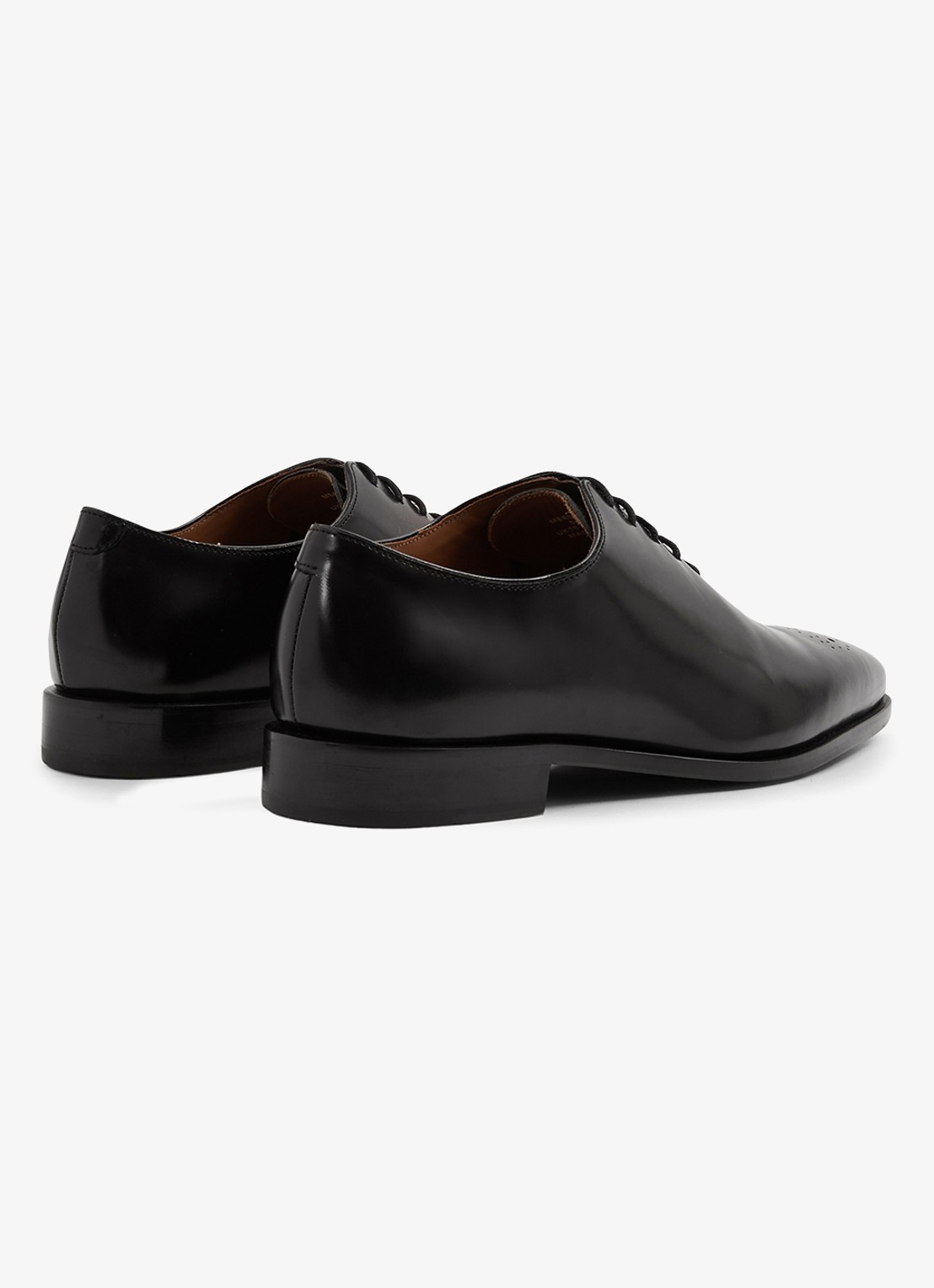 Reiss Mead brogue van leer - achterkant black / zwart