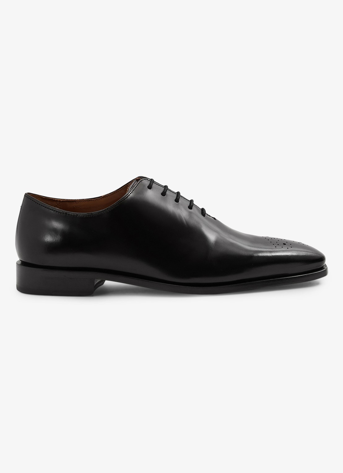 Reiss Mead brogue van leer - detail 4 black / zwart