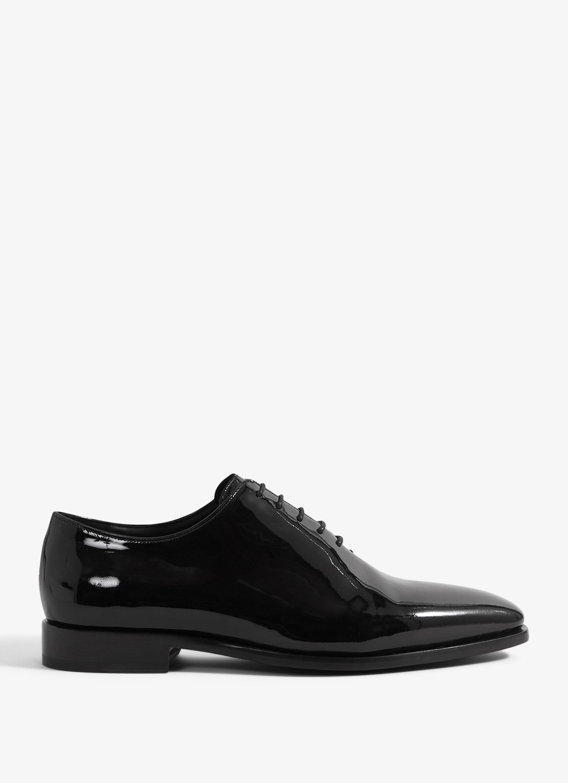 Reiss Mead veterschoen van lakleer - voorkant black / zwart