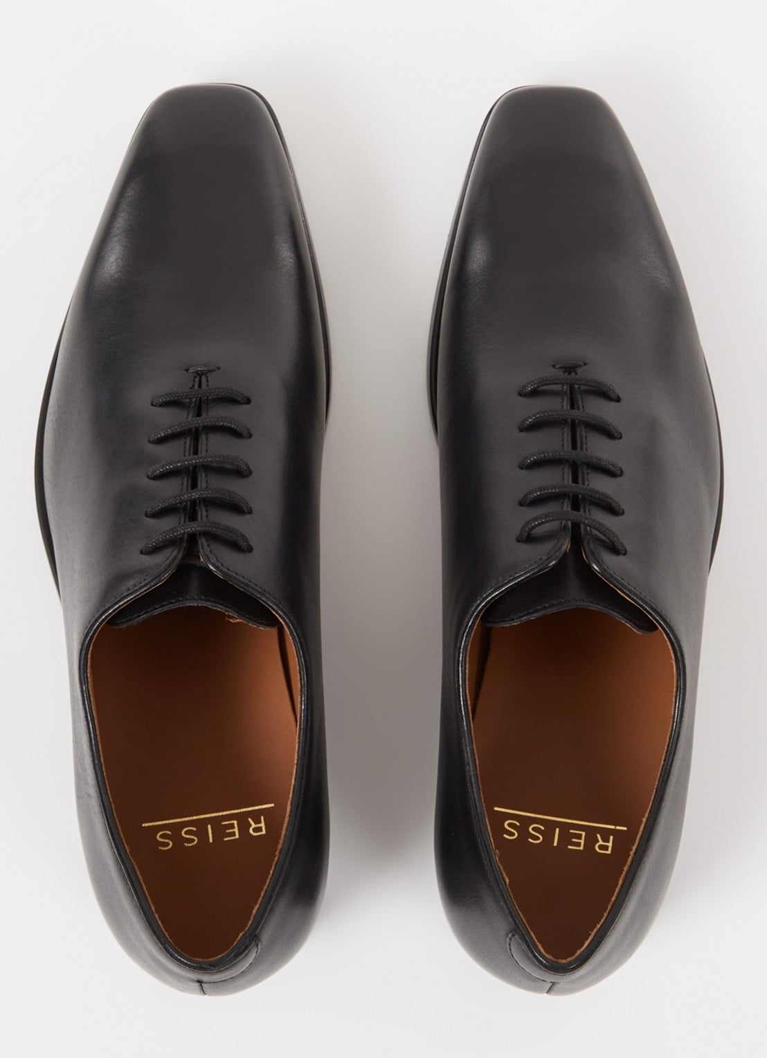 Reiss Mead veterschoen van leer - detail 3 zwart