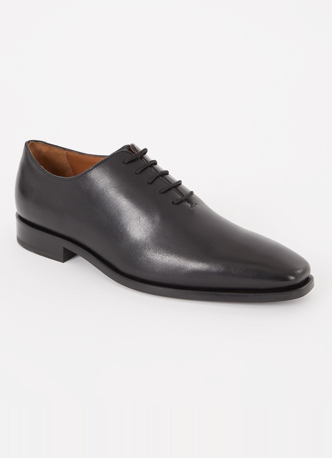 Reiss Mead veterschoen van leer - voorkant zwart