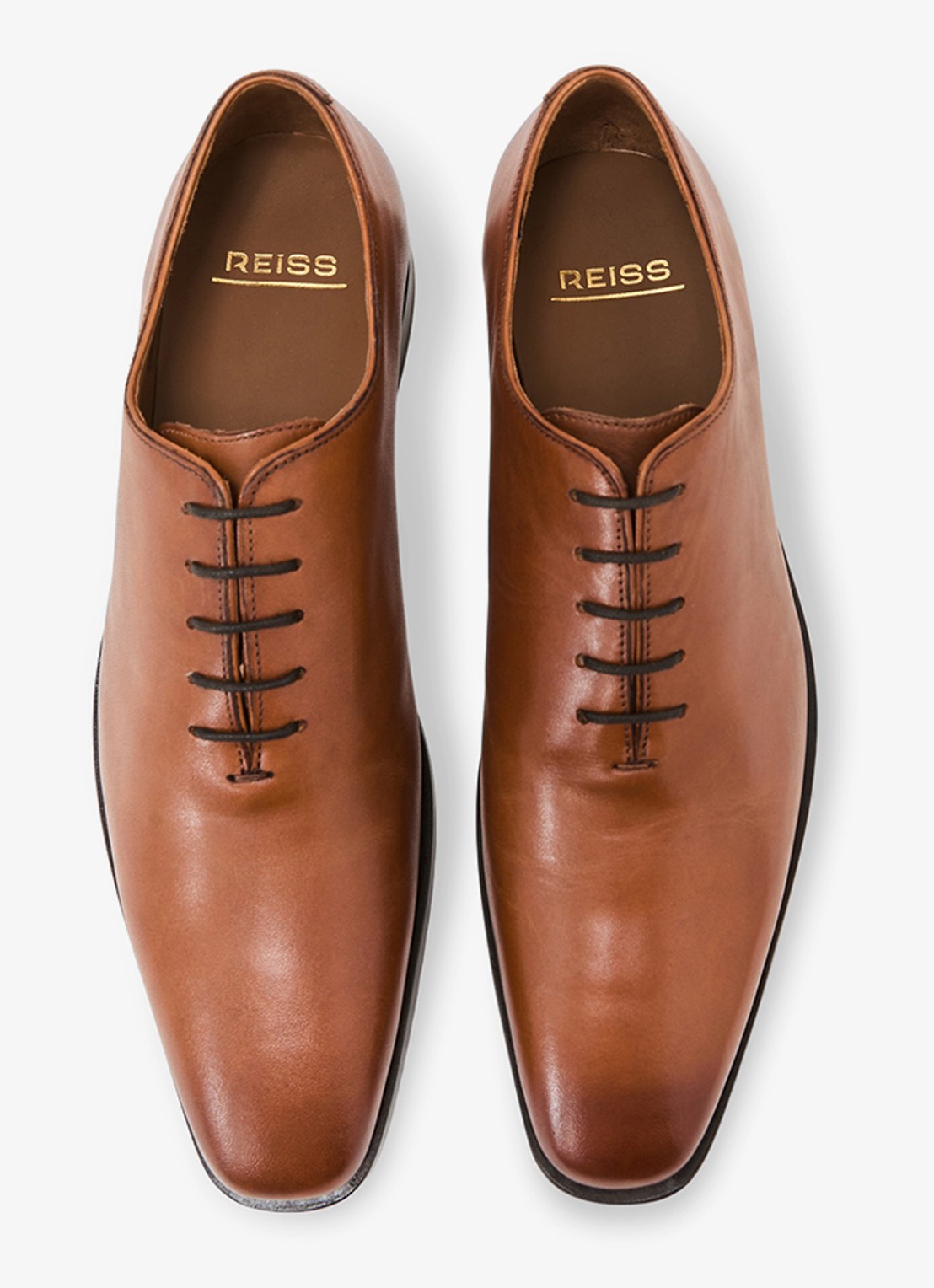 Reiss Mead veterschoen van leer - detail 4 bruin