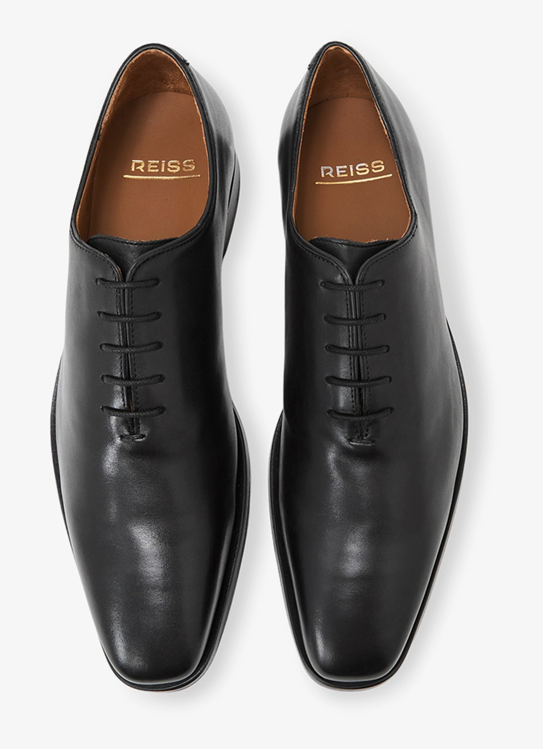 Reiss Mead veterschoen van leer - detail 2 zwart