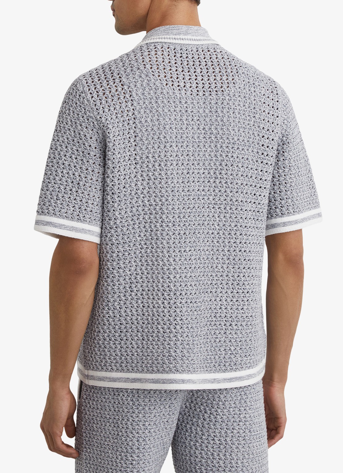 Reiss Meadows overhemd van chrochet - achterkant 3 blauwgrijs