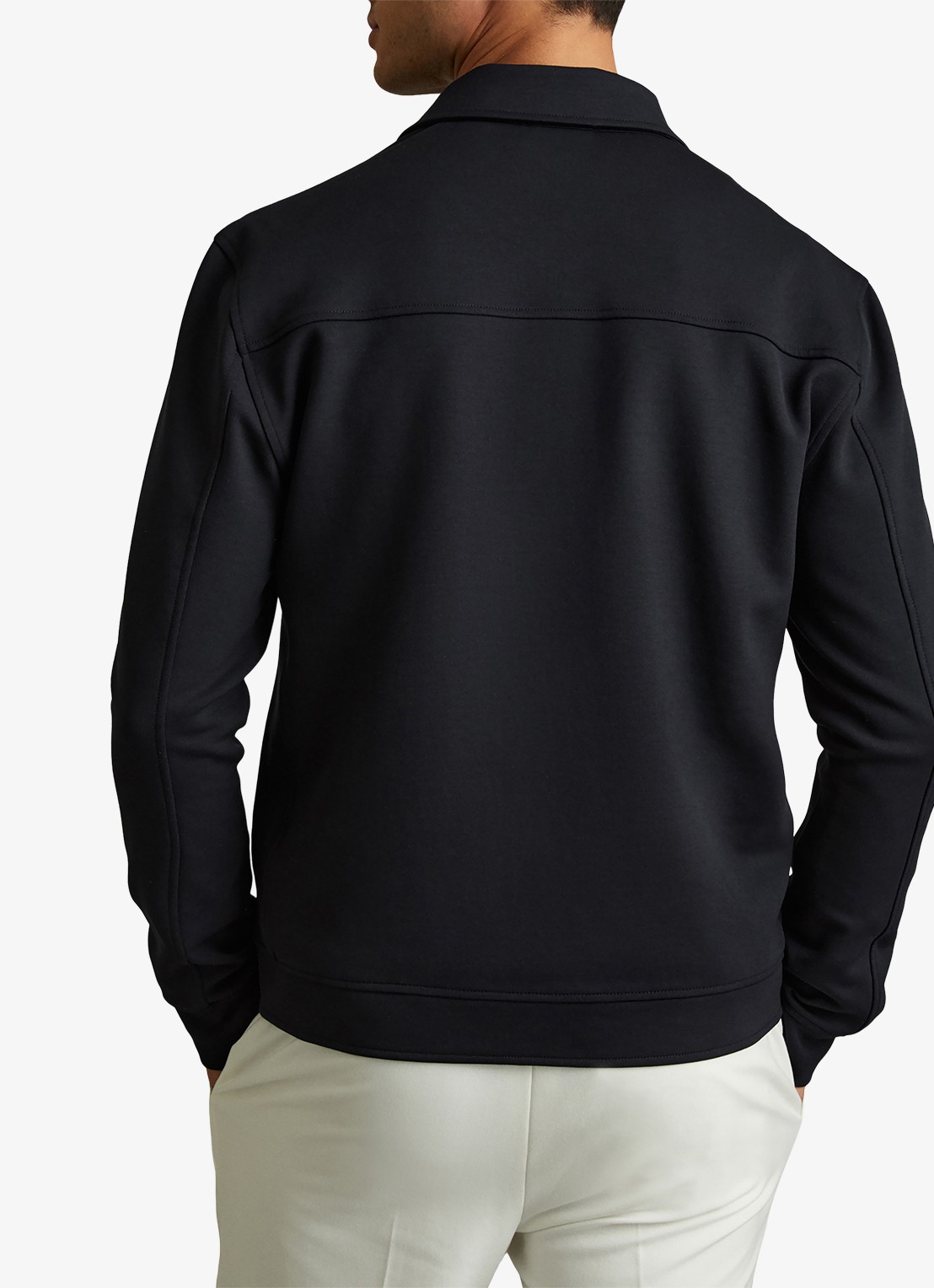 Reiss Medina jack van jersey met borstzakken - achterkant 5 donkerblauw