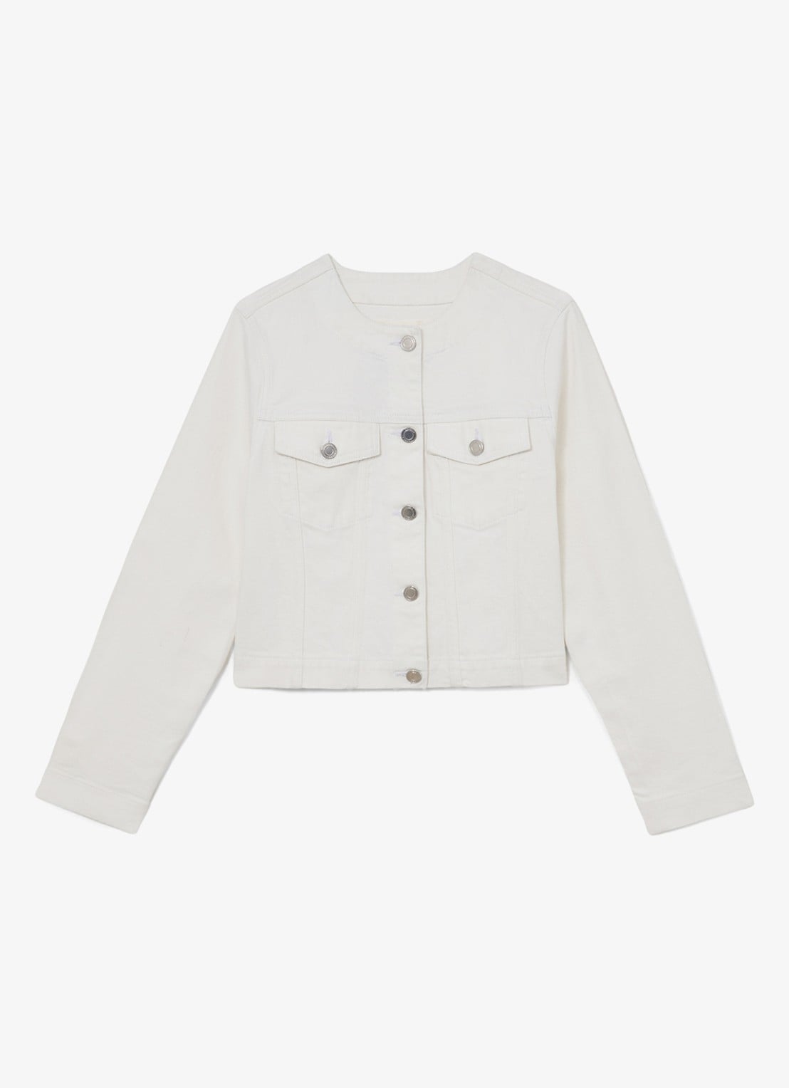 Reiss Medora jack van denim met borstzakken - voorkant wit