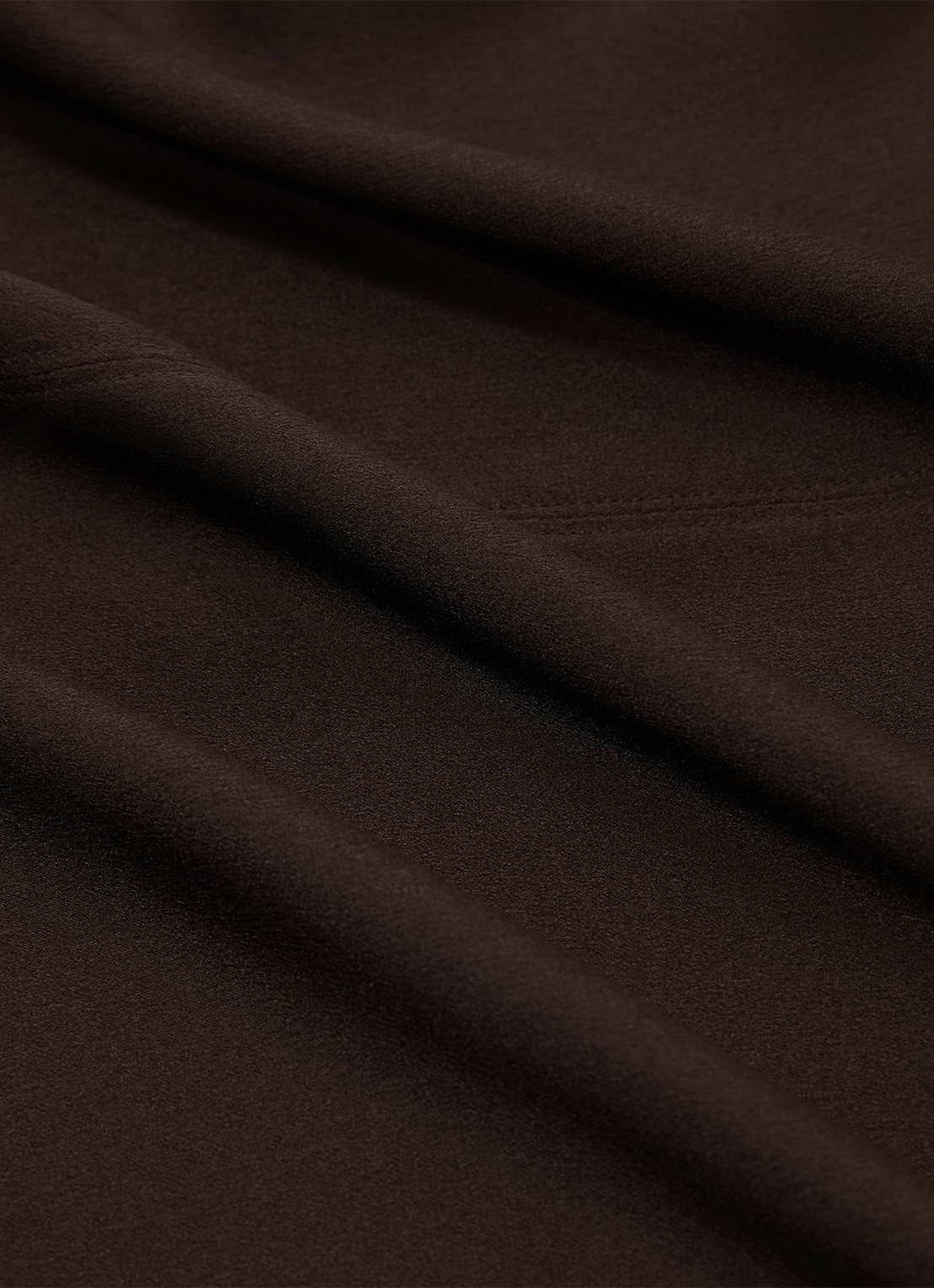 Reiss Meena top van zijde met col - detail 5 donkerbruin