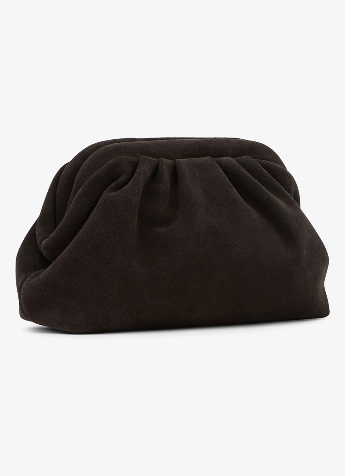 Reiss Mia clutch van suède met afneembare schouderriem - detail 3 bruin