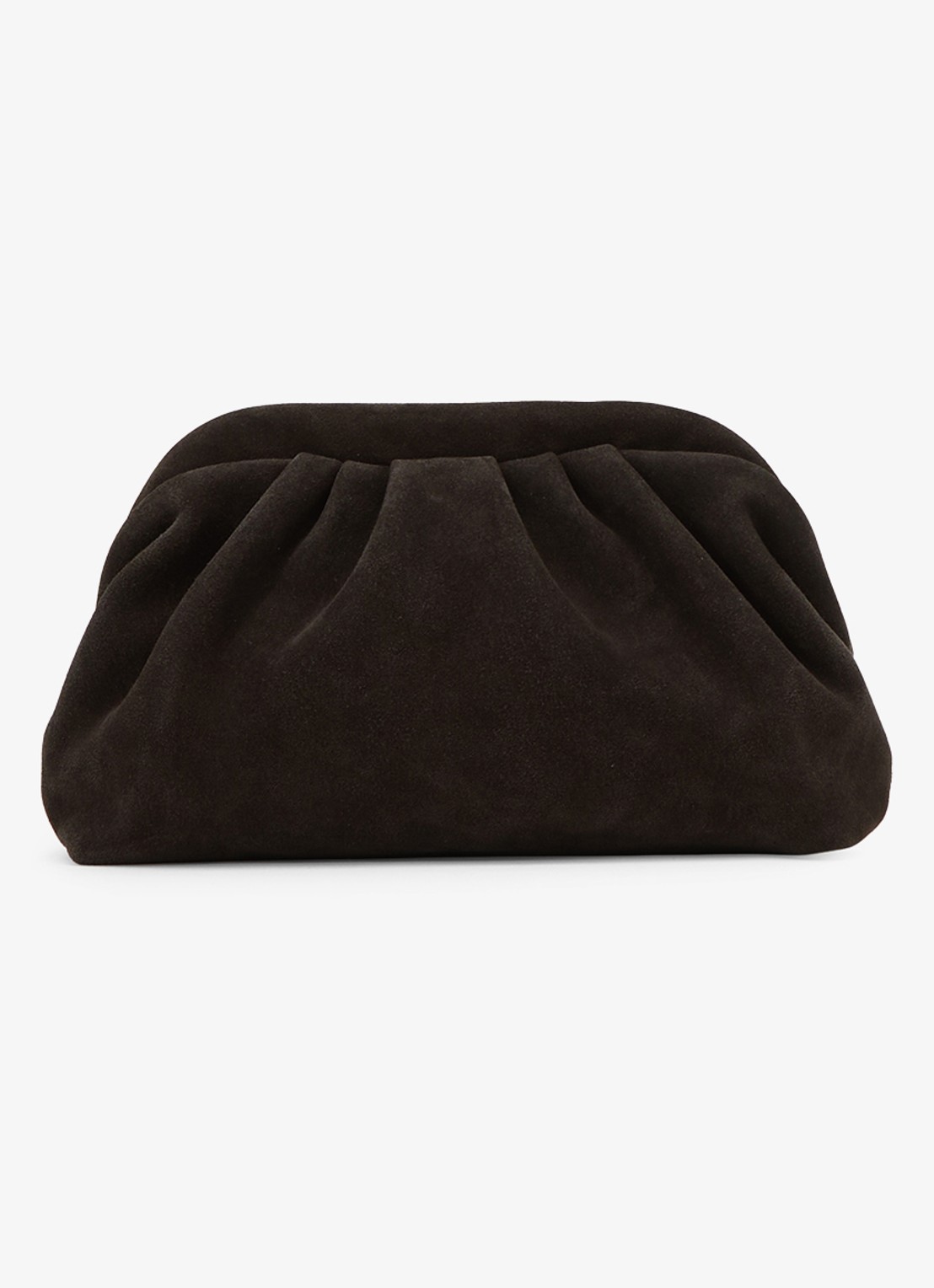 Reiss Mia clutch van suède met afneembare schouderriem - detail 4 bruin
