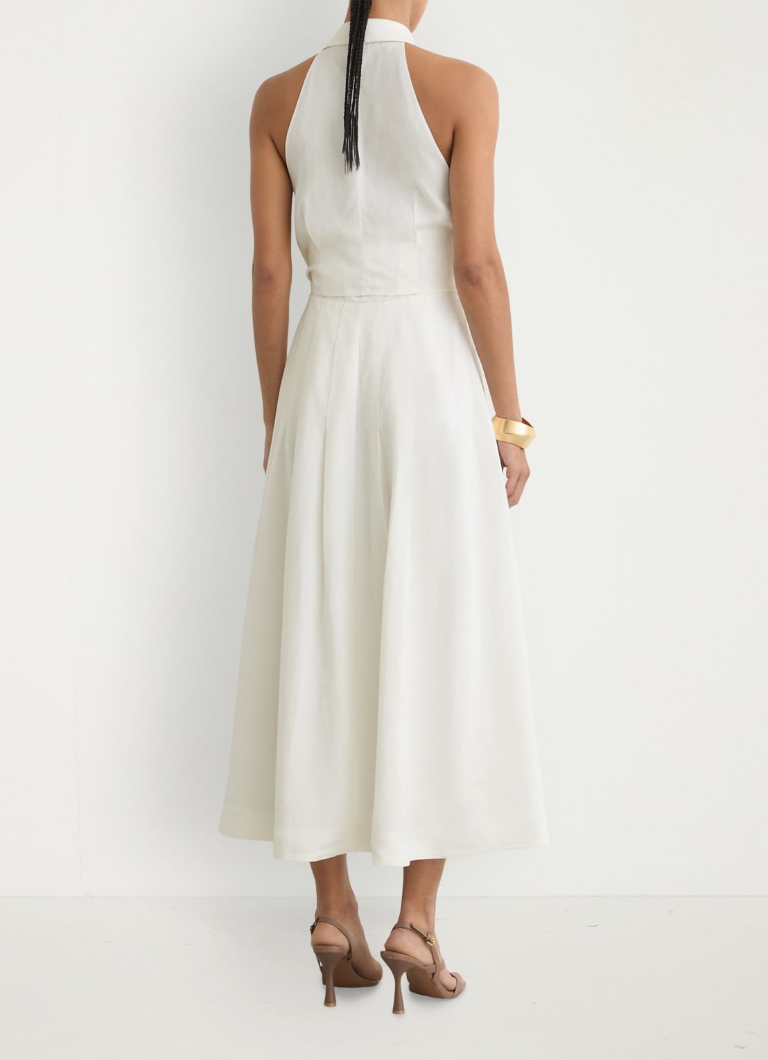 Reiss Midi jurk met halter - achterkant 5 wit