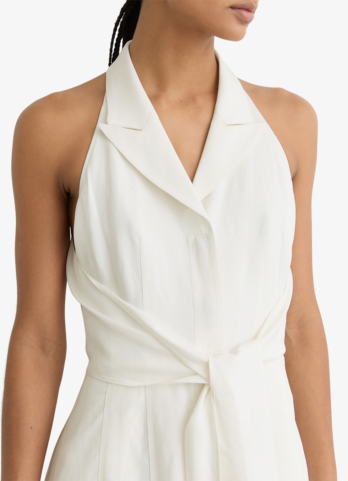 Reiss Midi jurk met halter - detail 3 wit